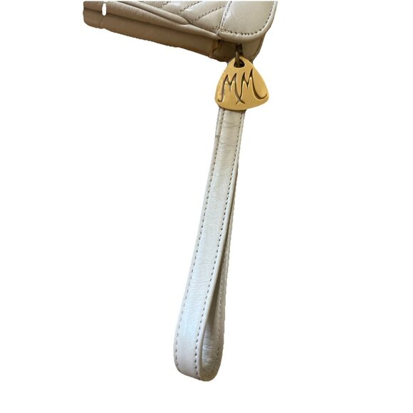 MORRIS MOSKOWITZ - Vintage - Off White Leather Clutch with Wrist Strap - Picture 3 of 10